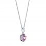 14k White Gold 14k White Gold Amethyst And Diamond Pendant - Front View -  103742 - Thumbnail