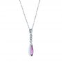 14k White Gold 14k White Gold Amethyst And Diamond Pendant - Flat View -  105395 - Thumbnail