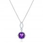  Platinum Amethyst And Diamond Pendant