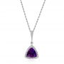  Platinum Platinum Amethyst And Diamond Pendant - Three-Quarter View -  103752 - Thumbnail