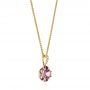 18k Yellow Gold 18k Yellow Gold Amethyst And Diamond Pendant - Front View -  103742 - Thumbnail