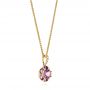 14k Yellow Gold 14k Yellow Gold Amethyst And Diamond Pendant - Front View -  103742 - Thumbnail