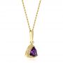 18k Yellow Gold 18k Yellow Gold Amethyst And Diamond Pendant - Front View -  103752 - Thumbnail