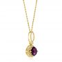 14k Yellow Gold Amethyst And Diamond Pendant - Front View -  103775 - Thumbnail