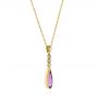 18k Yellow Gold 18k Yellow Gold Amethyst And Diamond Pendant - Flat View -  105395 - Thumbnail