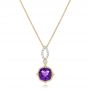 14k Yellow Gold Amethyst And Diamond Pendant