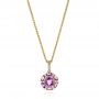 14k Yellow Gold 14k Yellow Gold Amethyst And Diamond Pendant - Three-Quarter View -  103742 - Thumbnail