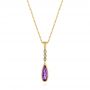 18k Yellow Gold Amethyst And Diamond Pendant