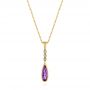 14k Yellow Gold Amethyst And Diamond Pendant