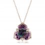 14k Rose Gold 14k Rose Gold Amethyst Pendant - Three-Quarter View -  101123 - Thumbnail