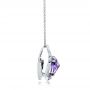 18k White Gold 18k White Gold Amethyst Pendant - Side View -  101123 - Thumbnail