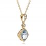 18k Yellow Gold 18k Yellow Gold Antique Cushion Aquamarine And Diamond Pendant - Flat View -  100451 - Thumbnail