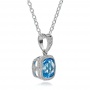  Platinum Platinum Antique Cushion Blue Topaz Pendant - Flat View -  100460 - Thumbnail