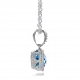  Platinum Platinum Antique Cushion Blue Topaz Pendant - Side View -  100460 - Thumbnail