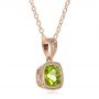 14k Rose Gold 14k Rose Gold Antique Cushion Peridot Pendant - Flat View -  100495 - Thumbnail