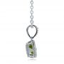 18k White Gold 18k White Gold Antique Cushion Peridot Pendant - Side View -  100495 - Thumbnail