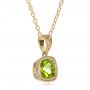 18k Yellow Gold 18k Yellow Gold Antique Cushion Peridot Pendant - Flat View -  100495 - Thumbnail