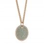 18k Rose Gold 18k Rose Gold Aqua Blue And White Round Diamond Pendant - Flat View -  105161 - Thumbnail