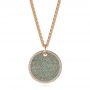 14k Rose Gold 14k Rose Gold Aqua Blue And White Round Diamond Pendant - Three-Quarter View -  105161 - Thumbnail