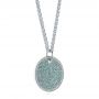 14k White Gold Aqua Blue And White Round Diamond Pendant - Flat View -  105161 - Thumbnail