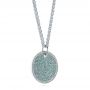 18k White Gold 18k White Gold Aqua Blue And White Round Diamond Pendant - Flat View -  105161 - Thumbnail