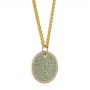 14k Yellow Gold 14k Yellow Gold Aqua Blue And White Round Diamond Pendant - Flat View -  105161 - Thumbnail