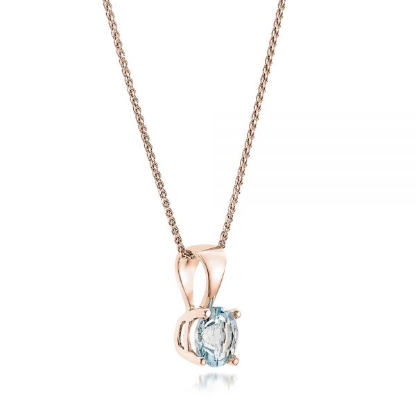 18k Rose Gold 18k Rose Gold Aquamarine Pendant - Flat View - 100967