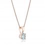 14k Rose Gold 14k Rose Gold Aquamarine Pendant - Flat View -  100967 - Thumbnail