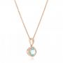 18k Rose Gold 18k Rose Gold Aquamarine Pendant - Flat View -  102634 - Thumbnail