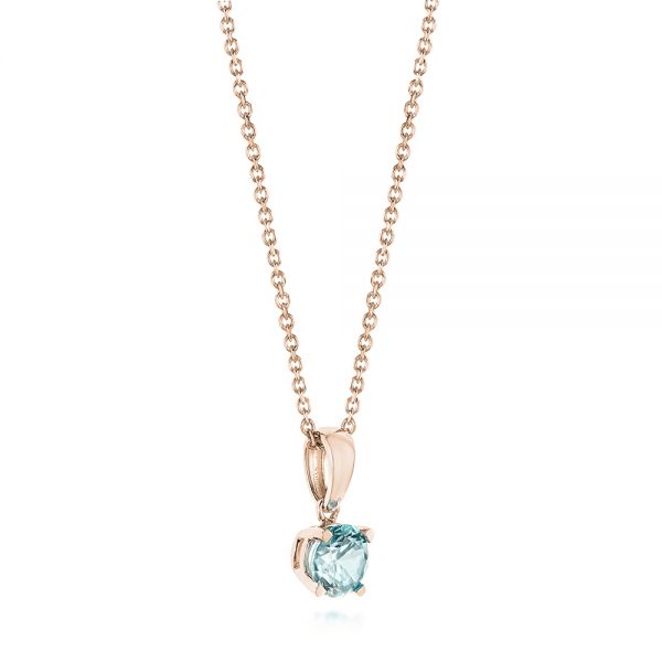 14k Rose Gold 14k Rose Gold Aquamarine Pendant - Front View - 103706