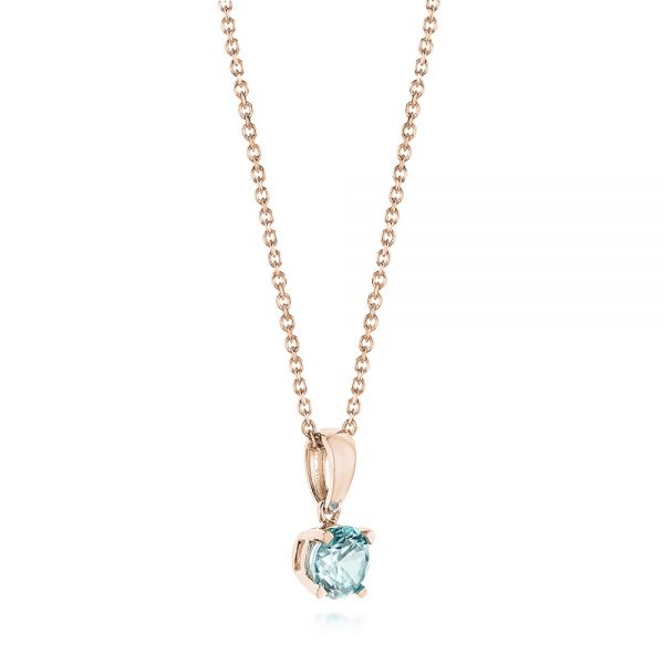 14k Rose Gold 14k Rose Gold Aquamarine Pendant - Front View -  103706