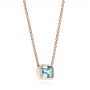 14k Rose Gold 14k Rose Gold Aquamarine Pendant - Flat View -  105412 - Thumbnail