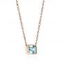 14k Rose Gold 14k Rose Gold Aquamarine Pendant - Flat View -  105412 - Thumbnail