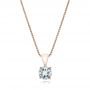 18k Rose Gold 18k Rose Gold Aquamarine Pendant - Three-Quarter View -  100967 - Thumbnail