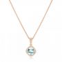 14k Rose Gold 14k Rose Gold Aquamarine Pendant - Three-Quarter View -  102634 - Thumbnail