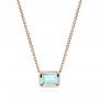 14k Rose Gold 14k Rose Gold Aquamarine Pendant - Three-Quarter View -  105412 - Thumbnail