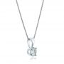 18k White Gold 18k White Gold Aquamarine Pendant - Flat View -  100967 - Thumbnail