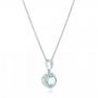 14k White Gold 14k White Gold Aquamarine Pendant - Flat View -  102634 - Thumbnail