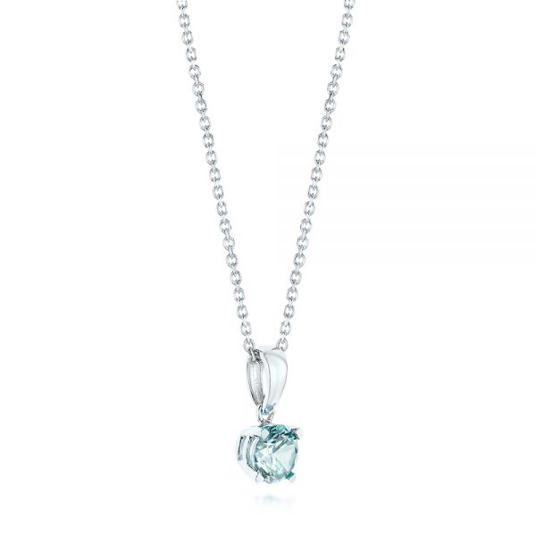  Platinum Platinum Aquamarine Pendant - Front View -  103706