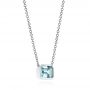  Platinum Platinum Aquamarine Pendant - Flat View -  105412 - Thumbnail