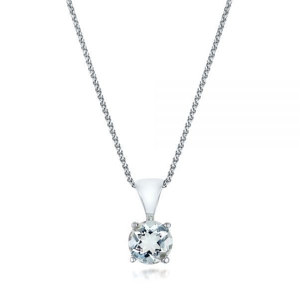  Platinum Platinum Aquamarine Pendant - Three-Quarter View -  100967