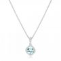 18k White Gold 18k White Gold Aquamarine Pendant - Three-Quarter View -  102634 - Thumbnail