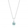 14k White Gold Aquamarine Pendant - Three-Quarter View -  103706 - Thumbnail