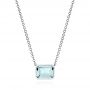 14k White Gold Aquamarine Pendant