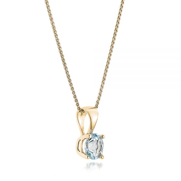 18k Yellow Gold 18k Yellow Gold Aquamarine Pendant - Flat View -  100967