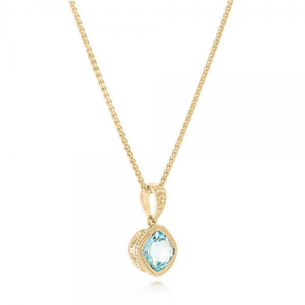 14k Yellow Gold 14k Yellow Gold Aquamarine Pendant - Flat View -  102634