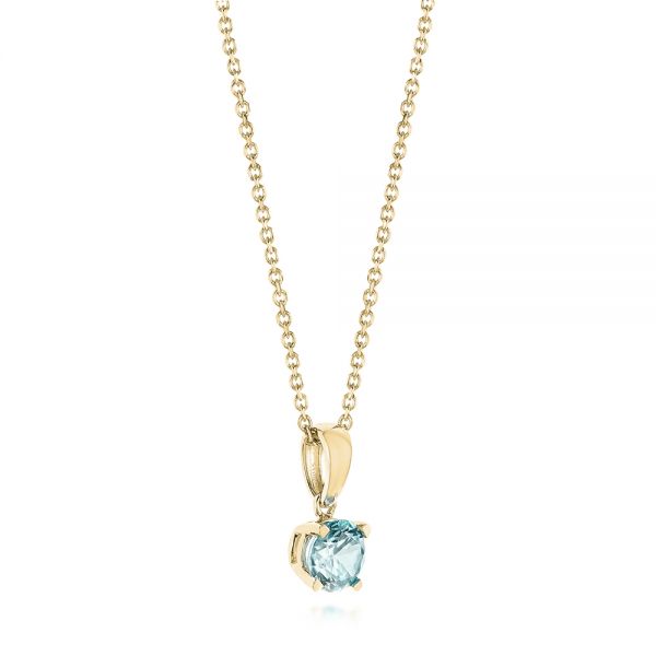 18k Yellow Gold 18k Yellow Gold Aquamarine Pendant - Front View -  103706