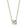 18k Yellow Gold 18k Yellow Gold Aquamarine Pendant - Flat View -  105412 - Thumbnail