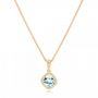 18k Yellow Gold 18k Yellow Gold Aquamarine Pendant - Three-Quarter View -  102634 - Thumbnail