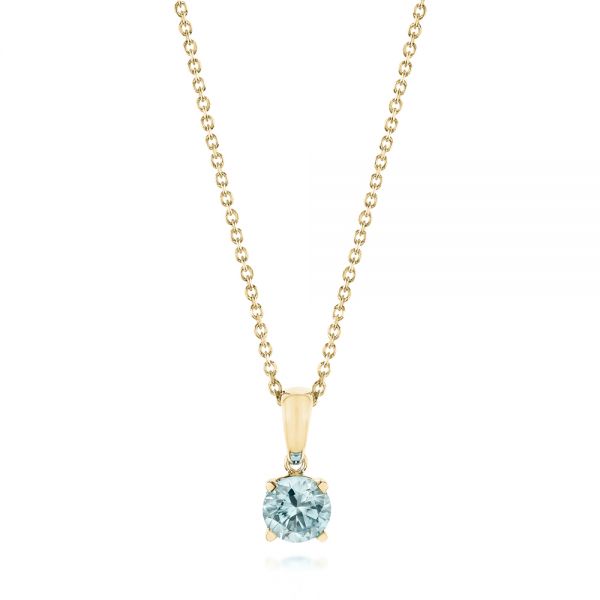 14k Yellow Gold 14k Yellow Gold Aquamarine Pendant - Three-Quarter View -  103706